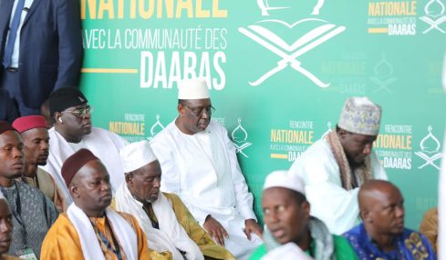 Macky Sall at a prayer break (Diamniadio, Dakar)